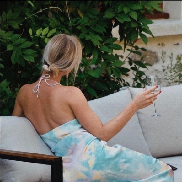 ZARA Tie Dye Satin Slip Midi Dress Size Small - Picture 9 of 16